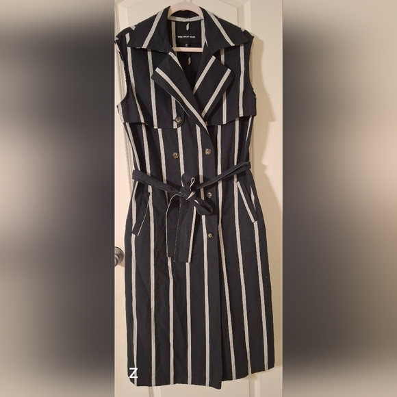 What not to wear Bussines striped shirt dress size medium cotton - Picture 2 of 9